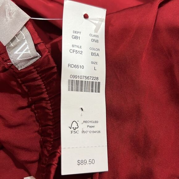 J. Crew CF512 Red Soft Shine Pajama Pant For Women NWT size large - Picture 6 of 9